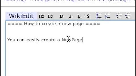 WikkaWiki in action: 3. Creating a new page