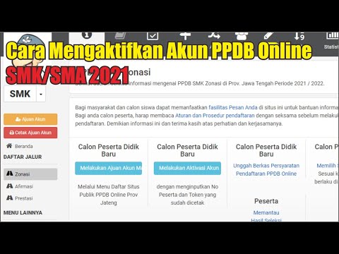 Cara Aktivasi Akun PPDB Online SMK SMA Jateng 2021 Demo