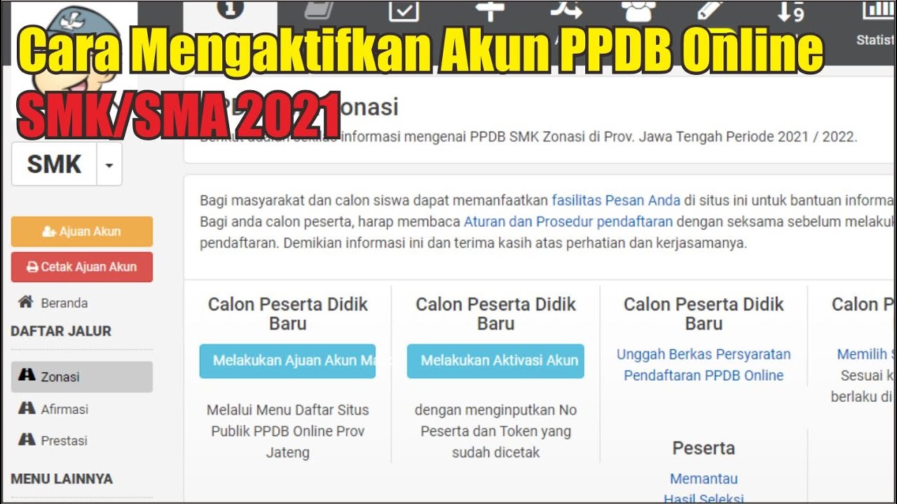 Pengajuan akun ppdb online 2021