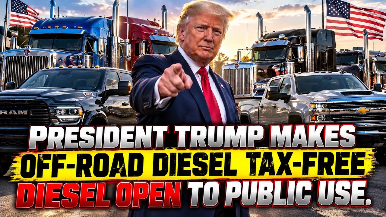 President Trump Signs Executive Order Allowing All States To Use Tax Free Off Road Diesel On Roads