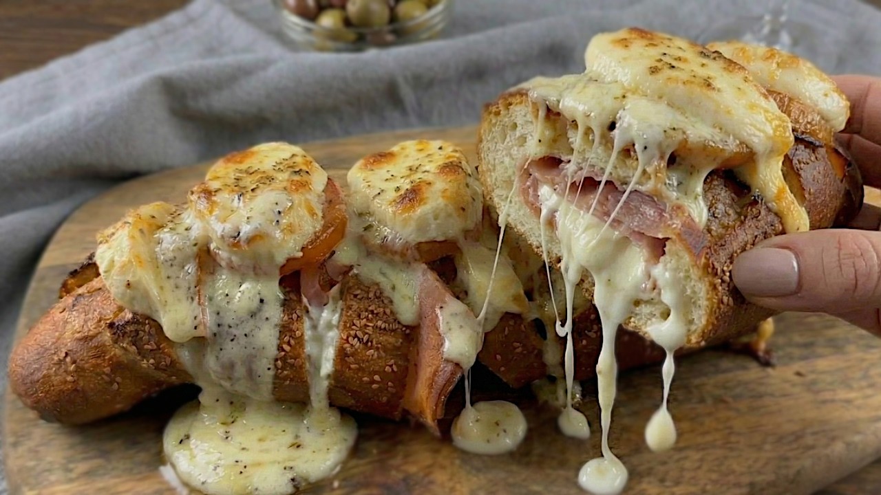 Ужин без стресса 🙅‍♀️ фаршированный хлеб, который понравится всей семье 👨‍👩‍👧