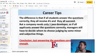 CS226 Lecture 5 - Career Tips & 2D Array