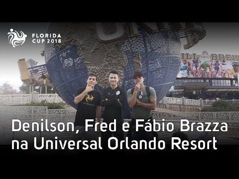 soccer mommy Denilson, Fred, Fábio Brazza e Patricia Maldonado na Universal Orlando Resort