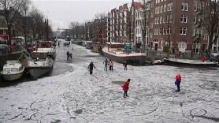 Schaatsen Op De Amsterdamse Grachten