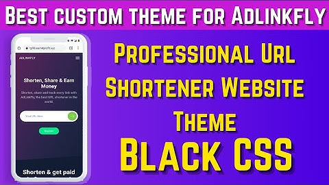 New Adlinkfly Custom Black Theme || Url Shortener|| Adlinkfly Script