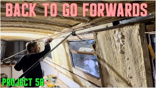 471. Installing more timber framing to the Narrowboat