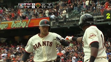 PHI@SF: Pence jacks a solo shot for early Giants lead