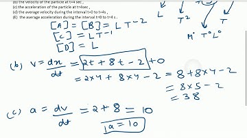 The position of the particle moving on x-axis is given by x=At^2+Bt^2+Ct+D. the num....