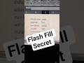 FlashFill Secret Trick in excel|#excel #shorts #flashfill #reels