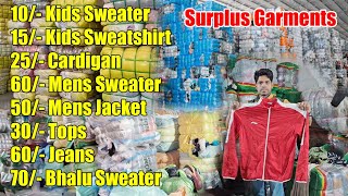 10/- Kids Surplus dress, 80/- KG, 60/- Mens Jacket, Sweater, 25/- Cardigan, 30/- Tops, 60/- Jeans