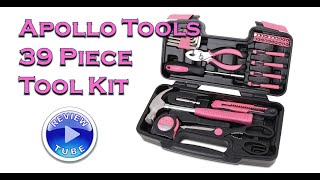 Apollo Tools Original 39 Piece General Household Tool Set Pink