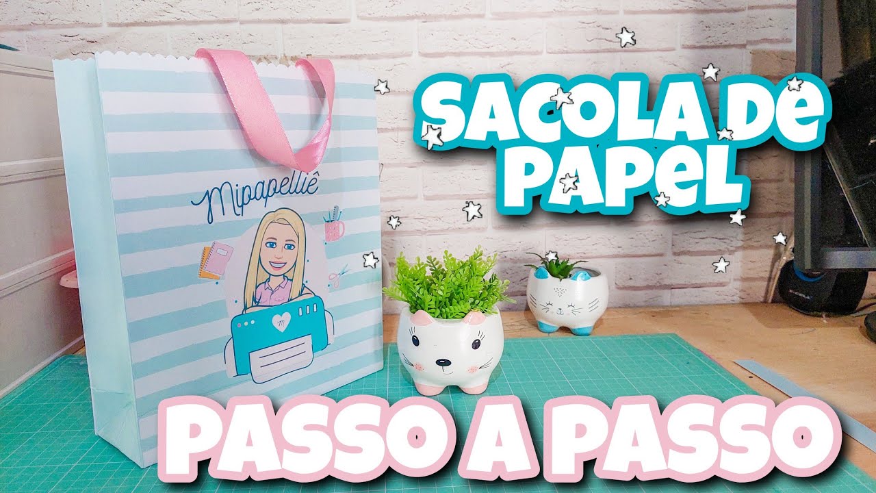 PASSO A PASSO SACOLA DE PAPEL PERSONALIZADA PARA ENTREGAR SEUS PEDIDOS (DOBRAVEL)