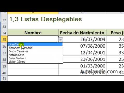 Curso de Excel Intermedio: 1 3 Listas Desplegables