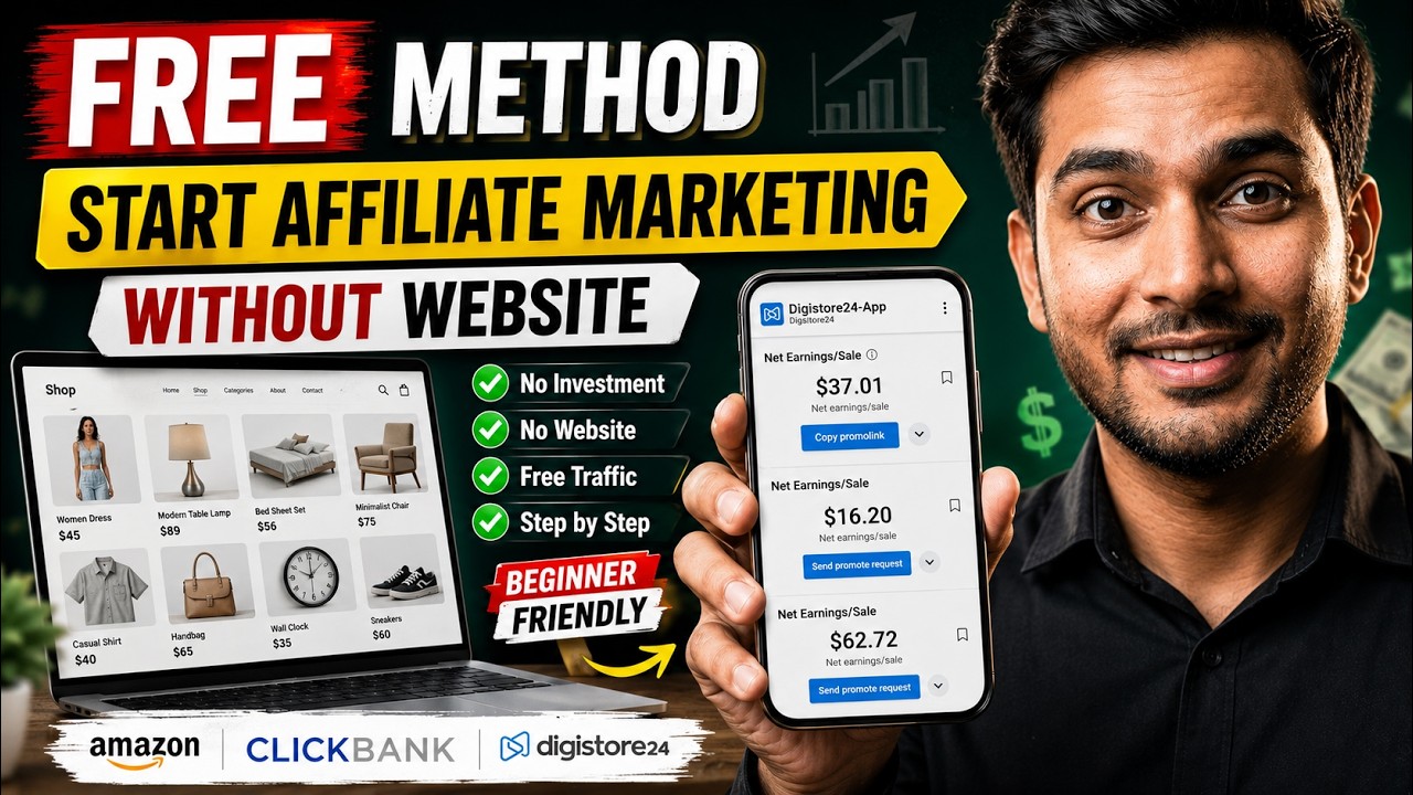 rewrite this title How To Start Affiliate Marketing Without Website Using Free Traffic 2026 | Amazon | Clickbank rewrite this title How To Start Affiliate Marketing Without Website Using Free Traffic 2026 | Amazon | Clickbank