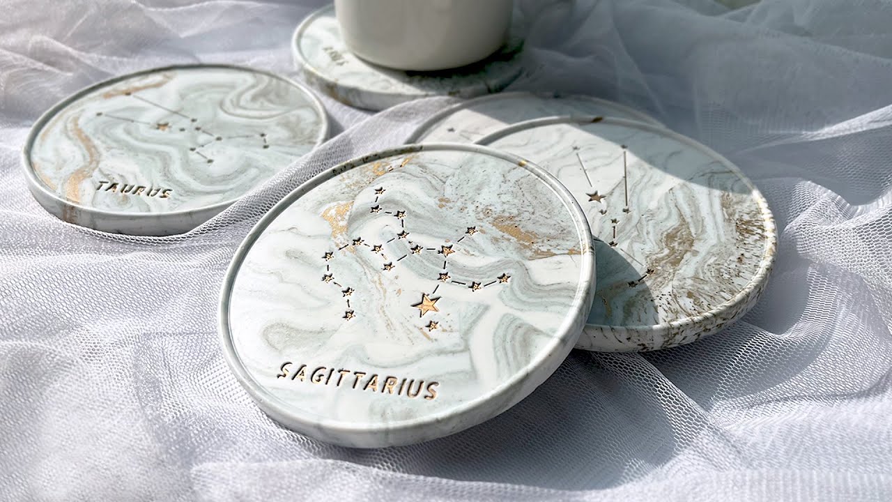 (sub)집에서 만드는 10분 완성 고퀄리티 대리석 코스터💓초보추천 레진아트