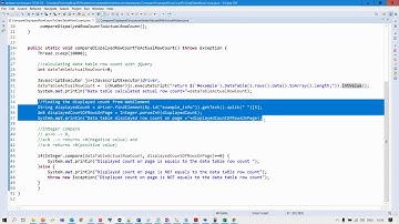 018 | Automation | compare displayed row count with calculated count for a data table in selenium