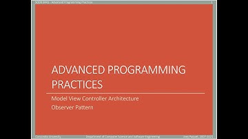 SOEN6441 - Advanced Programming Practices - week 5 - MVC architecture and the Observer pattern