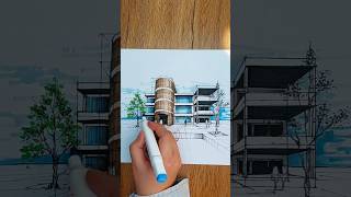 Architecture Drawing | One-point Perspective 🩵💚 #architecturedrawing #sketch #design #howtodraw Architecture Drawing | One-point Perspective 🩵💚 #architecturedrawing #sketch #design #howtodraw