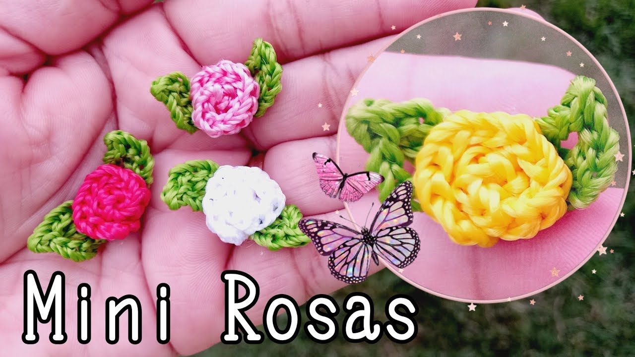 MINI ROSAS DE CROCHÊ PARA APLICAÇÃO