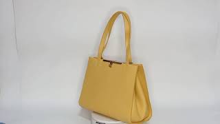 Teresa Mustard Yellow Italian Leather Tote Handbag
