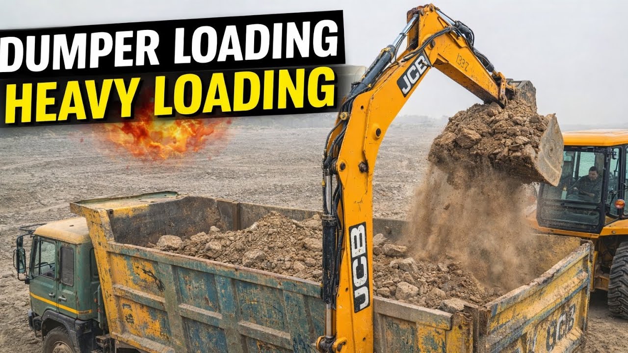 JCB 3DX Powerful Loading Work | Heavy Dumper Loading | JCB Operator Skill