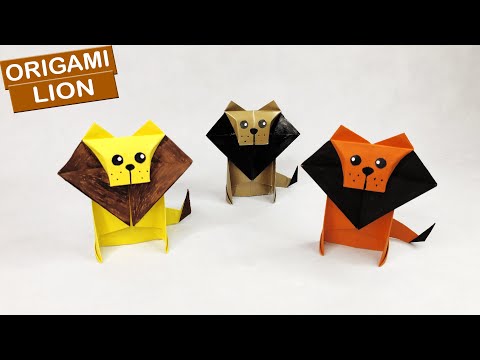How to make a PAPER LION | Animals Origami | Paper ART 013