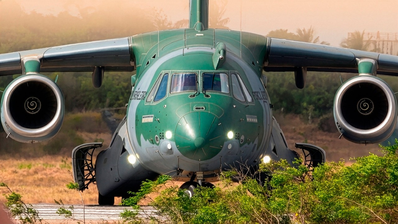BRAZILIAN GIANT! ✈️ FAB KC 390 Millennium Impressive Takeoffs and Landings