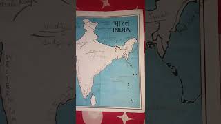Outline mountain ranges and peaks of India map 🗺️⛰️#map #location #india