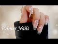 [셀프네일] 내 손톱 위에 내린 첫눈❄️ | 말캉팁 연장 | 겨울네일 | 연말네일 | 스톤네일 스톤아트 | winter nails | self nail | glitter nails