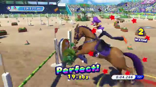 Mario & Sonic At The Rio 2016 Olympic Games Wii U - Equestrian - All Waluigi Perfect Tricks