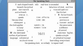 Celebrity John Cayley: “The Speaking Clock” (1995) – English Version Profile