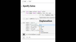 Sympy Solve Complex Math Shorts Python Code Library Technology Chatgpt ...