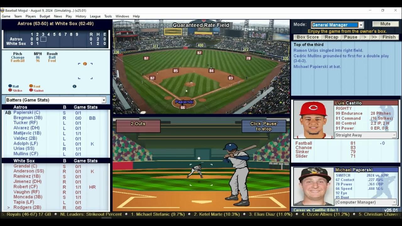 TBE 1200 Baseball Mogul 2022 Year 3 Series 38 Houston Astros at