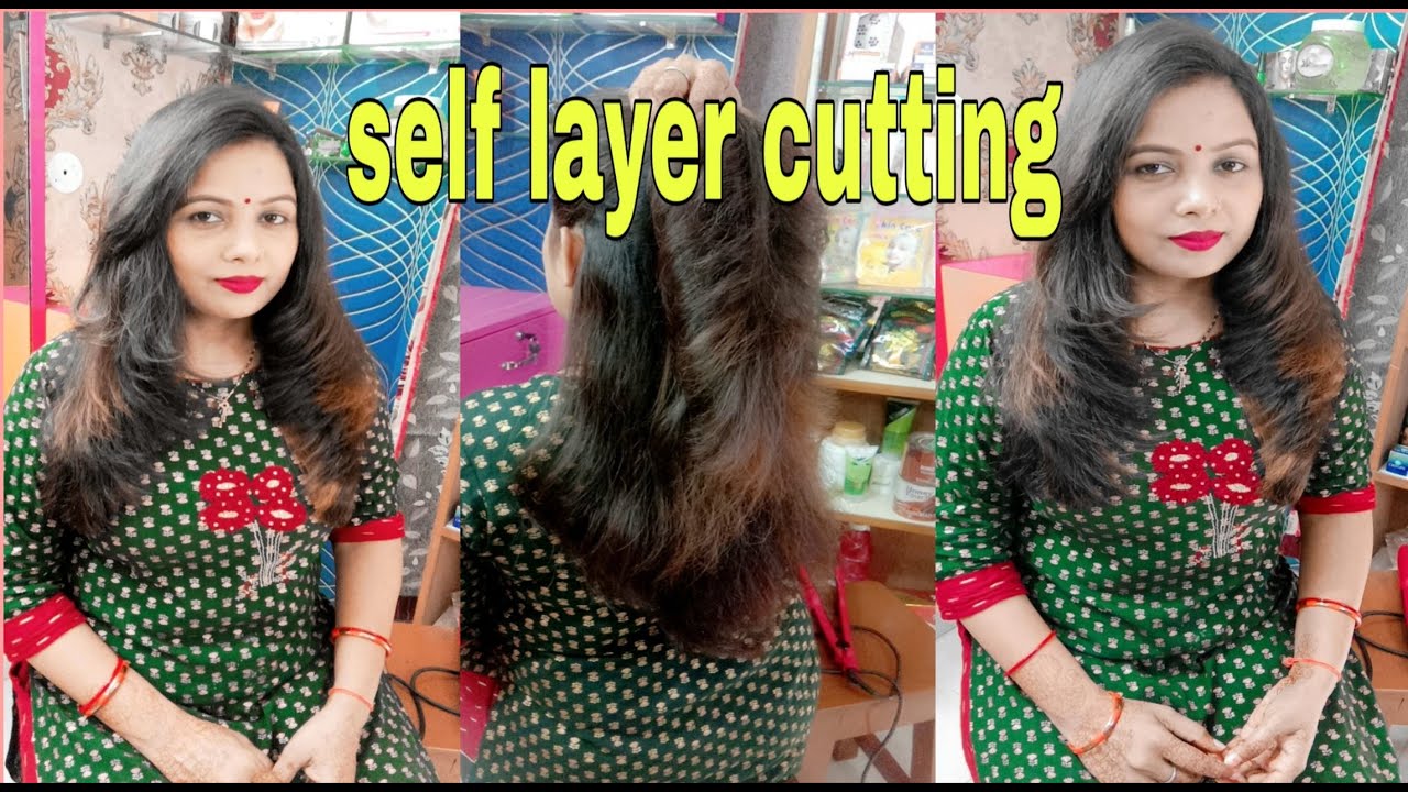self layer hair cutting/इस दिवाली करें खुद से अपना बेहतरीन हेयर कटिंग parlour jaisa hair cutting khu