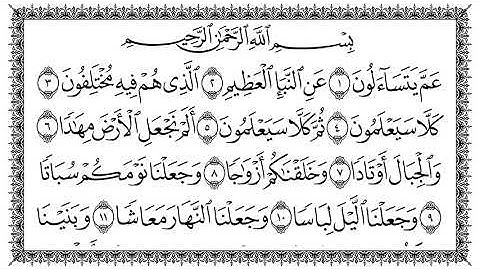 سورة النبأ بصوت الشيخ سعد الغامدي مكتوبة كاملة