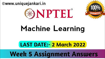 Introduction to Machine Learning NPTEL Assignment 5 Answers 2022 || Unique Jankari