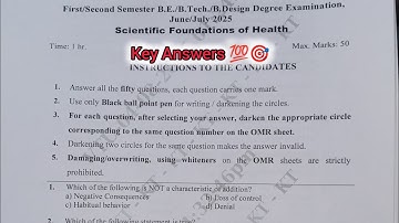 Scientific Foundation of Health(BSFHK258) Key Answers 🎯 | Vtu June/July 2025 