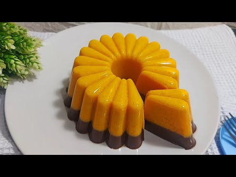 Puding Labu Kuning Lapis Coklat