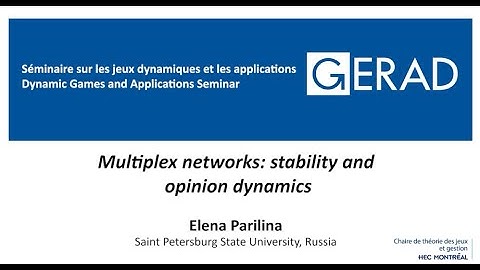 Multiplex networks: stability and opinion dynamics, Elena Parilina