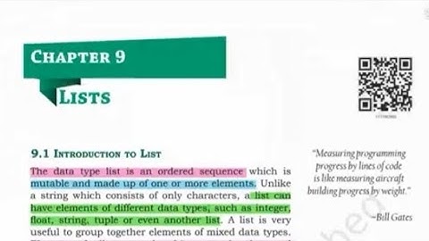 Lists Chapter 9 NCERT class 11 Computer Science