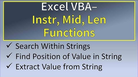 Excel VBA Instr Function