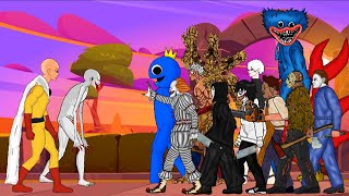 Saitama Vs SCP 096, Pennywise, Jason, Michael, Jeff Killer, Leatherface, Huggy Wuggy, Day 17, Blue +