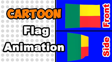 Simple flat looping animation of Benin flag over blue screen.