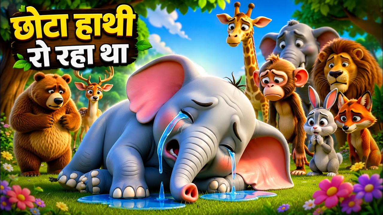 🐘छोटा हाथी रो रहा था | हिंदी राइम | Bedtime Rhyme For Kids | Chota hathi Ro Rha Tha | Hindi Rhymes
