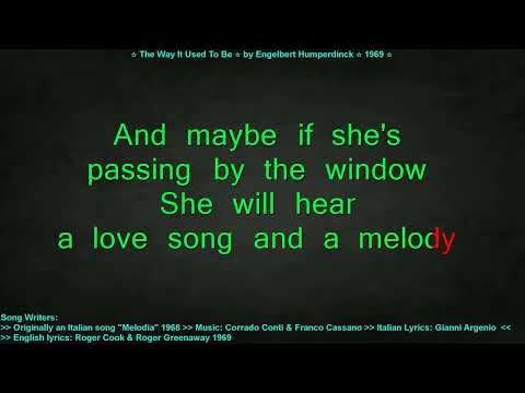 The Way It Used To Be Engelbert Humperdinck Lyrics Video For Singing Practice Let S Learn English