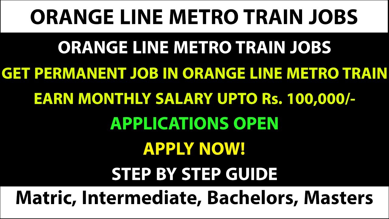 Jobs in Orange Line Metro Train |Apply Now #Job #OLMTC #Apply #Earn # ...