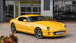 1998 TVR Cerbera in Yellow over Black Interior - YouTube