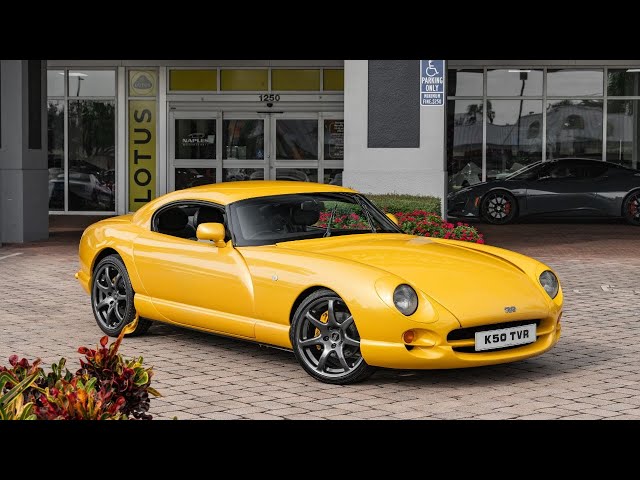 1998 TVR Cerbera in Yellow over Black Interior - YouTube