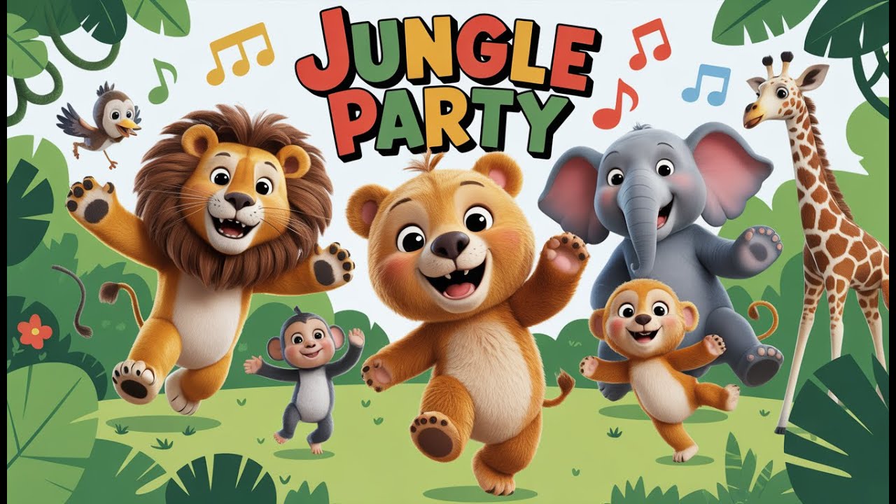 Jungle Party Dance Song | Fun Animal Dance for Kids | Clap, Stomp & Groove! 🐻🐘🦁