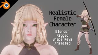 Elf Archer - Realistic Female Character - Blender Cycles Eevee - 69 animations - link in description